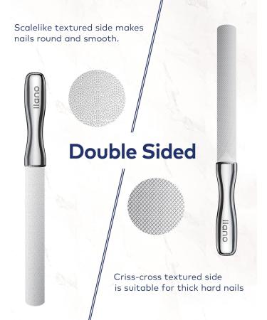 Llano Stainless Steel Nail File with Leather Case - Double Sided Anti-Slip Metal Nail File for Men and Women - Buy Online on GoSupps.com