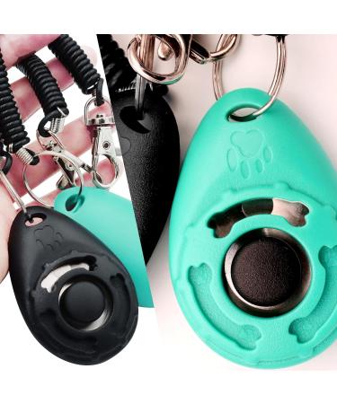 HoAoOo Pet Training Clicker with Wrist Strap - Dog Training Clickers (Black +Bluegreen) - Buy Online on GoSupps.com