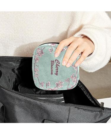 Cherry Blossom Menstrual Cup & Pad Storage Bag - Mint Green, Portable Period Pouch for Women & Teens - Multi-colored - Buy Online on GoSupps.com
