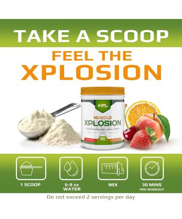 MFL Muscle Xplosion | Pre-Workout | 0 Sugar | Sweetened with Stevia | All-Natural | 60 Servings (Fruit Punch) - Buy Online on GoSupps.com