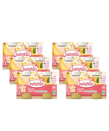 Babybio - Small Pots Apple d'Aquitaine Banana 2x130 g - PACK of 6 - 4 Months - ORGANIC