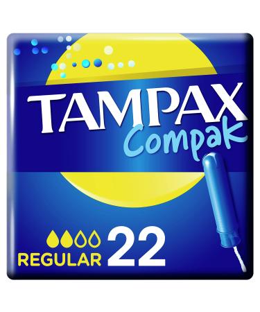 Tampax Compak Regulxe4re Tampons with Applicator X22 protection against expires and discretion Gefxfchl from Fresh Tampax Compak Regular 22 pieces (1 Pack)