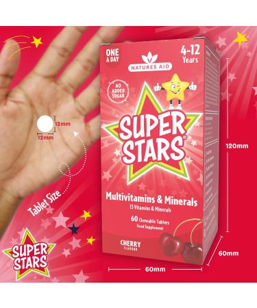 Natures Aid Super Stars Kids Multivitamin & Minerals 60 Chewable Tablets - Buy Online on GoSupps.com