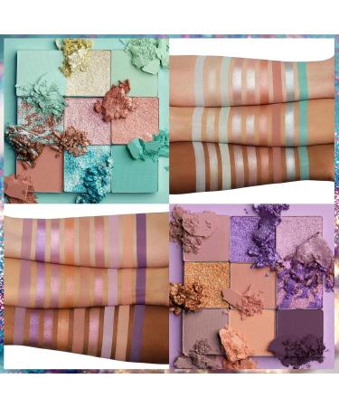Mimore Eyeshadow Palette Long Lasting Shimmer Eyeshadow 9 Colors Shimmer Matte Makeup Palette Waterproof Mineral Glitter Powder (03-LILAC) - Buy Online on GoSupps.com