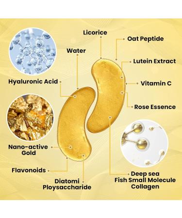 Beauty Golden Under Eye Patches - 20 Pairs Collagen Mask for Dark Circles & Puffy Eyes | Revitalizing Skin Care Treatment - Buy Online on GoSupps.com