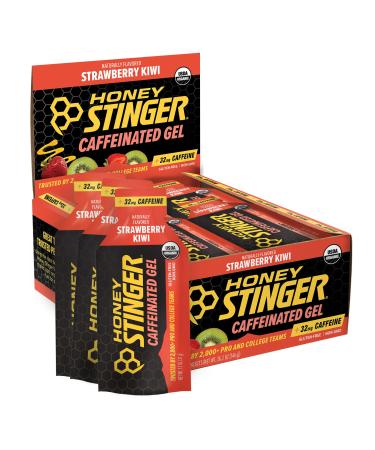 Honey Stinger Organic Strawberry Kiwi Energy Gel Caffeinated & Gluten Free for Exercise Running and Performance Sports Nutrition for Home & Gym Pre and Mid Workout 12 Pack 13.2 Ounce Strawberry Kiwi 1.1 Ounce (Pack o