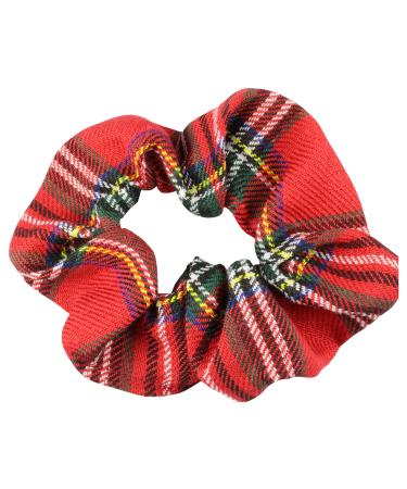 Red Tartan Scrunchie Hair Scrunchies for Women to Tie Hair with This Elasticated Hair Band