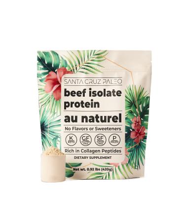 Santa Cruz Paleo Beef Isolate Protein Powder Au Naturale Rich in Collagen Peptides Gluten Free Keto Sugar Free Paleo Grass Fed 20g Protein Per Servngs Low Calorie Clean Ingredients 0.92 Lbs Au Naturel