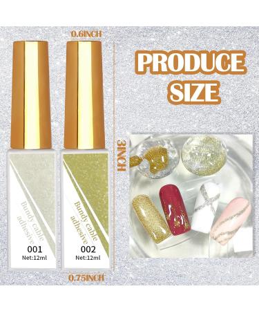 U-Shinein Reflective Glitter Nail Art Gel Liner Flash Diamond Painted Gel 12 ml Sparkle Metallic Liner Painting Gel Kit Nail Gel Nail Art Paint UV Gel Sliver + Golden - Buy Online on GoSupps.com