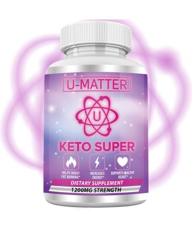 KETO SUPER Apple Cider Vinegar Capsules with Mother + Green Tea Ketones (High Potency 1200 mg) 6X Weight Reducing Pills for Super Rapid Burn Utilize Fat for Energy Enhance Your Diet  U-Matter 60 CT