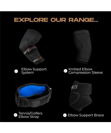 Ionocore Copper Elbow Support Sleeve - Compression Arm Support for Golfers & Tennis Elbow - Black Small 8-10 - Buy Online on GoSupps.com