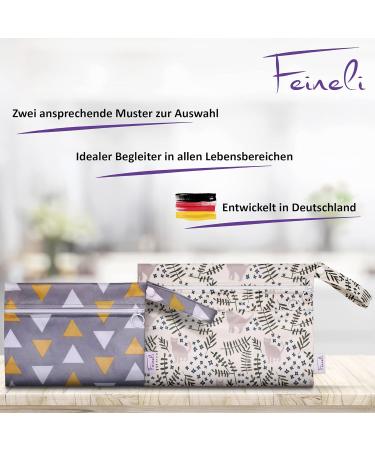 FEILELI NASSPACK WETBAG - 2 Set | Geometric Triangles | Zip & Dry Compartment for Cloth Diapers Swimwear & More - Ideal Storage Solution - Buy Online on GoSupps.com