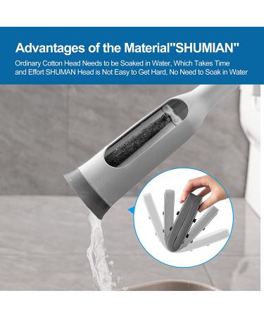 Eyliden Self-Squeeze Sponge Mop F-52 for Floor Cleaning - 2 Sponge Heads, Ideal for Apartments, Bathrooms, Kitchens - Buy Online on GoSupps.com