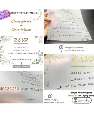 Translucent Vellum Paper - Oplymio 50 Sheets 102GSM - Printable Transparent Paper for Cards, Invitations, Envelopes, Belly Bands, Tracing - 8.5 x 11 Inches - Buy Online on GoSupps.com