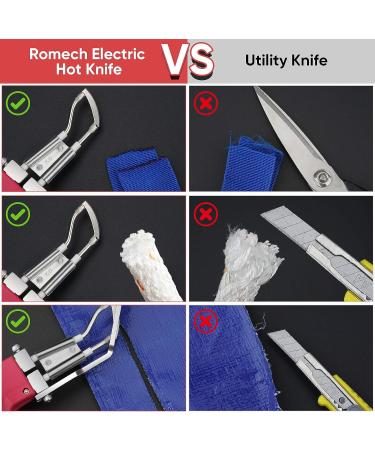 RoMech Pro Electric Rope Cutter - Hot Knife Heat Sealer with Adjustable Power - Cutting Tool Kit with Blades & Accessories (100W RM-014) - Buy Online on GoSupps.com