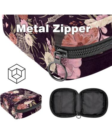 Portable Women's Binding-Up Bags - Menstrual Cup Pocket & Pads for Teens | Eiffel Tower Design - Buy Online on GoSupps.com