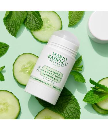 Mario Badescu Deodorant Infused with Skin-Loving Botanicals | Aluminum and Baking Soda-Free | Keeps Underarms Fresh All Day | For Daily Use | 2.4 FL. OZ Cucumber & Sweet Mint - Buy Online on GoSupps.com