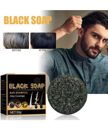  Ziennhu Hair Darkening Shampoo Bar Gray Hair Coverage Darkening Moisturizing and Nourishing Solid Shampoo for Men Black Soap - Buy Online on GoSupps.com