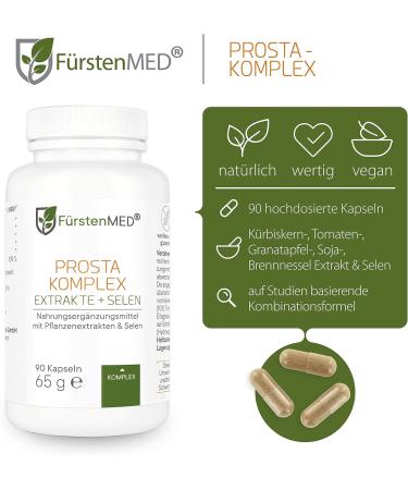 F rstenmed Prosta Complex - High-Dose Prostate Capsules with Pumpkin Seed Oil Pomegranate Nettle Soy Lycopene & Selenium - Additive-Free Formula for Optimal Health - Buy Online on GoSupps.com