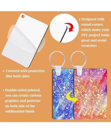 Duufin 120pc Rectangle Sublimation Keychain Blanks - Double Sided Heat Transfer MDF Board Rings for DIY Crafts - Buy Online on GoSupps.com