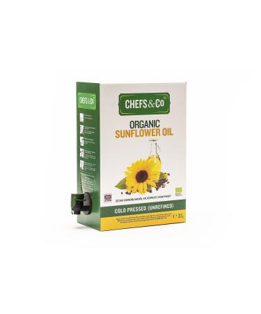 CHEFS & CO Organic COLD PRESSED Sunflower Oil | Unrefined | Premium Quality | Plant-Based Oil (3 L (Pack of 1)) 1 count (Pack of 1) - Buy Online on GoSupps.com