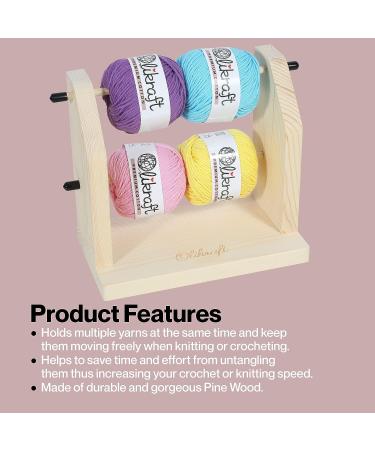 Olikraft Double Revolving Yarn Holder - Horizontal Yarn Spindle Feeder or Dispenser - Craft Supplies for Crochet and Knitting Wood - Buy Online on GoSupps.com