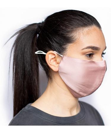 100% Mulberry Silk Face Masks - Reusable Washable Adjustable Unisex | Soft Dust Pink for Men & Women - Buy Online on GoSupps.com