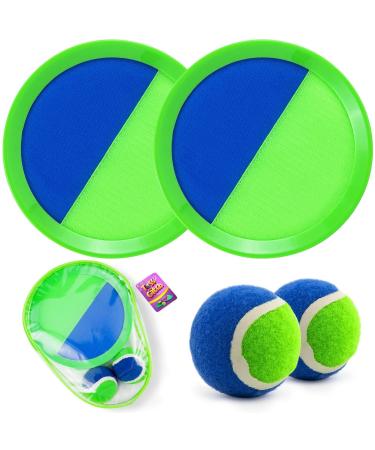 Qrooper Toss and Catch Ball Set Kids Toys, Beach Toys, Yard Games, Outdoor Toys for Kids Ages 4-8, Upgraded Camping Games Paddle Ball Games for Kids, Adults and Family, Ideal for Kids Gifts (Green) Green#1