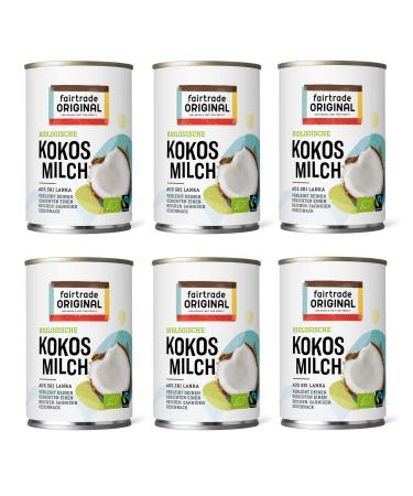 6 x organic coconut milk 400 ml can |From Fairtrade Original |From Sri Lanka |Ideal for Asian dishes |For a rich creamy taste100% organic (6 x 400 ml) 400 ml (6 -pack)