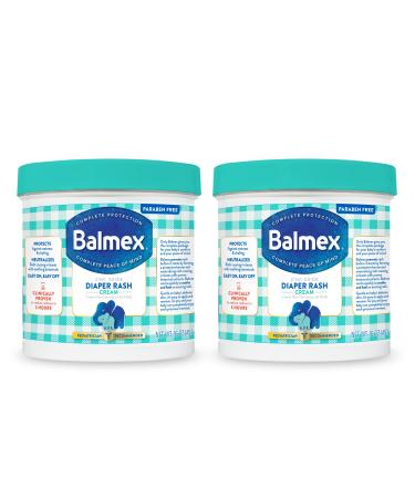 Balmex Complete Protection Baby Diaper Rash Cream with Zinc Oxide + Soothing Botanicals 16 Oz Pack of 2 1 Pound (Pack of 2)