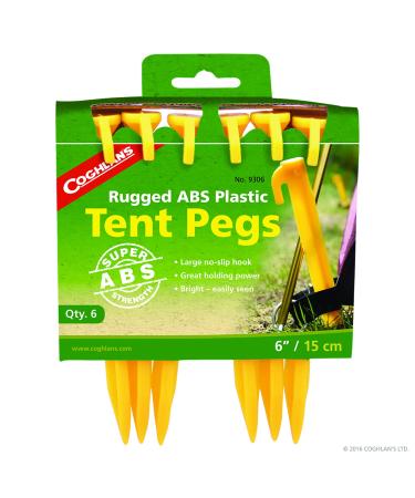 Coghlan's ABS Plastic Tent Pegs 6-pack 6-Inch