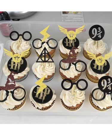 24 Pack Wizard Cupcake Toppers Glitter Magical Inspired Cupcake Picks for Wizard Theme Baby Shower Kids Birthday Party Cake Decorations Supplies 1 - Buy Online on GoSupps.com