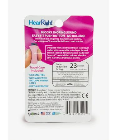 Buy HearRight Dream Soft Reusable Foam Ear Plugs for Sleeping - 3-Pack | Comfortable Ear Plugs for Women - Worldwide Shipping - Buy Online on GoSupps.com