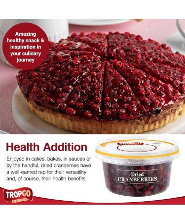 Tropgo Dried Cranberries 190g - Dried Fruit in Resealable and Recyclable Tub - Quick Energy Boost & Wholesome Trail Mix - Ready-to-Eat Dehydrated Fruit Snacks for Kids and Adults - Buy Online on GoSupps.com