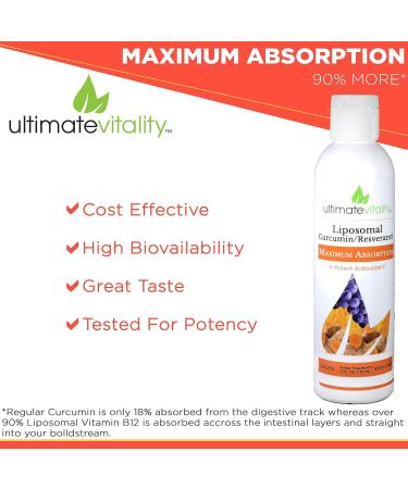 UltimateVitality Liposomal Curcumin with Resveratrol - 30 Servings - Buy Online on GoSupps.com