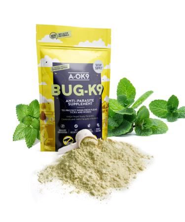 A-OK9 Bug-K9 | Parasite Prevention Supplement for Dogs | Works Against Flea & Worming | All-natural Treatment | Superfood Ingredients | All Ages and Breeds | Dog & Puppy Wormer | Absolute Dogs