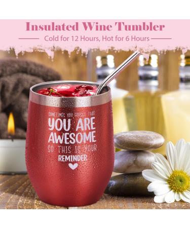 Pamper Gifts Set for Women - Relaxation Bath Hamper with Lavender Essential Oil, Bath Bomb, Candle, Wine Tumbler, Sleep Mask - Perfect Birthday Gift for Her - Buy Online on GoSupps.com