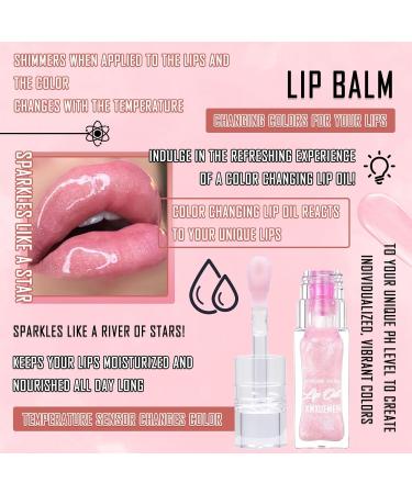 Magic Color Changing Lip Oil | Moisturizing & Waterproof Lip Gloss | Long Lasting Tinted Balm for Pink Lip Makeup - Buy Online on GoSupps.com