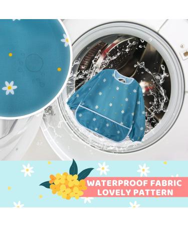 Little Dimsum Long Sleeves Toddler Weaning Bibs - Waterproof Feeding Coverall Set for 6-36 Months | Flower Design - Buy Online on GoSupps.com