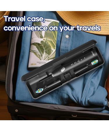 SEAGO SG-2316 Electric Toothbrush with 10 Brush Heads & Travel Case - Smart Timer Design for Adults (Black) - International Shipping Available - Buy Online on GoSupps.com