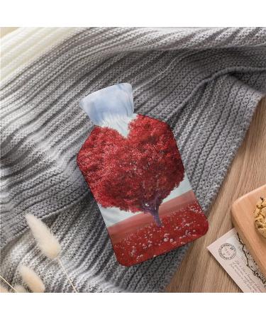 Red Love Tree Hot Water Bottle with Plush Cover - Hand Warmer for Adults & Kids | 26.5x15.3 cm - International Shipping - Buy Online on GoSupps.com