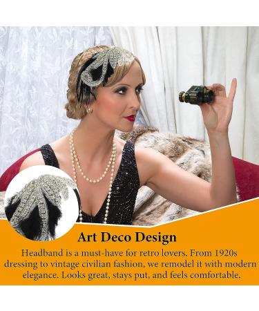 WLLHYF 1920s Flapper Headband - Vintage Rhinestone Hairband for Women & Girls (Silver) - Buy Online on GoSupps.com