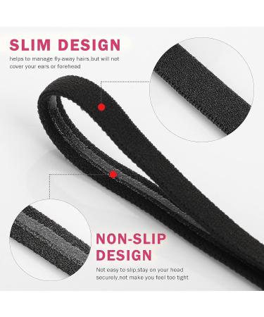 Wllhyf Non-Slip Elastic Sports Headbands - 4 Pieces Moisture-Wicking Hair Bands for Running & Yoga (Black) - Buy Online on GoSupps.com
