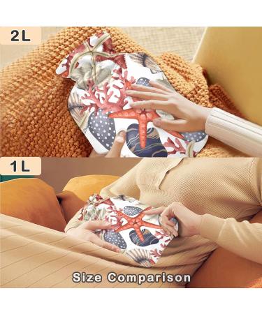 Naanle Korallen-Seestern-Mussel Hot Water Bottle - 1L Transparent Heat Bottle for Bed Hand & Foot Pain Relief | Heat & Cold Therapy - Buy Online on GoSupps.com
