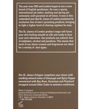 St James of London Cedarwood & Clarysage Cologne 1.69 Fl Oz - Buy Online on GoSupps.com