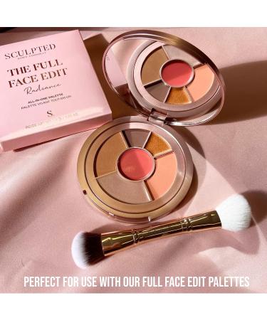 Double-Ended Perfecting Duo Makeup Brush from Sculpted by Aimee - 2 in 1 Angled Contouring Powder Brush and Compact Foundation Buffer Brush - Buy Online on GoSupps.com