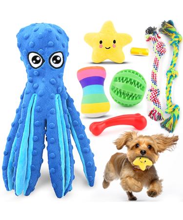 Puppy Toys 8 Pack for Small Dogs Luxury Dog Chew Toys with Squeaky Plush Toys Rope Toys and Ball Teething Toys for Puppy Supplies