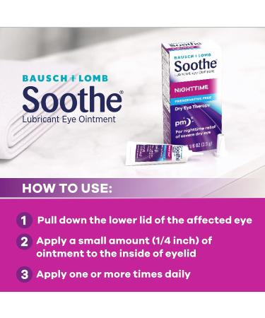 Soothe Lubricant Eye Ointment by Bausch & Lomb - Dry Eye Relief Moisturizing Nighttime Therapy Preservative Free 1.8 Oz (Pack of 2) - International Shipping Available - Buy Online on GoSupps.com