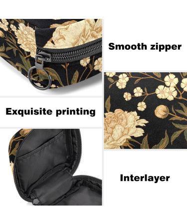 Yellow Peony Menstrual Cup Pouch & Pad Bag | Portable Feminine Menstruation Storage - Buy Online on GoSupps.com