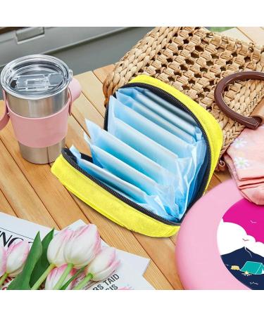 Menstruation Pad Bag with Zipper | Stylish Women's Napkin & Tampon Organizer | Sports Ball Design for Girls - Yellow Baseball - Buy Online on GoSupps.com
